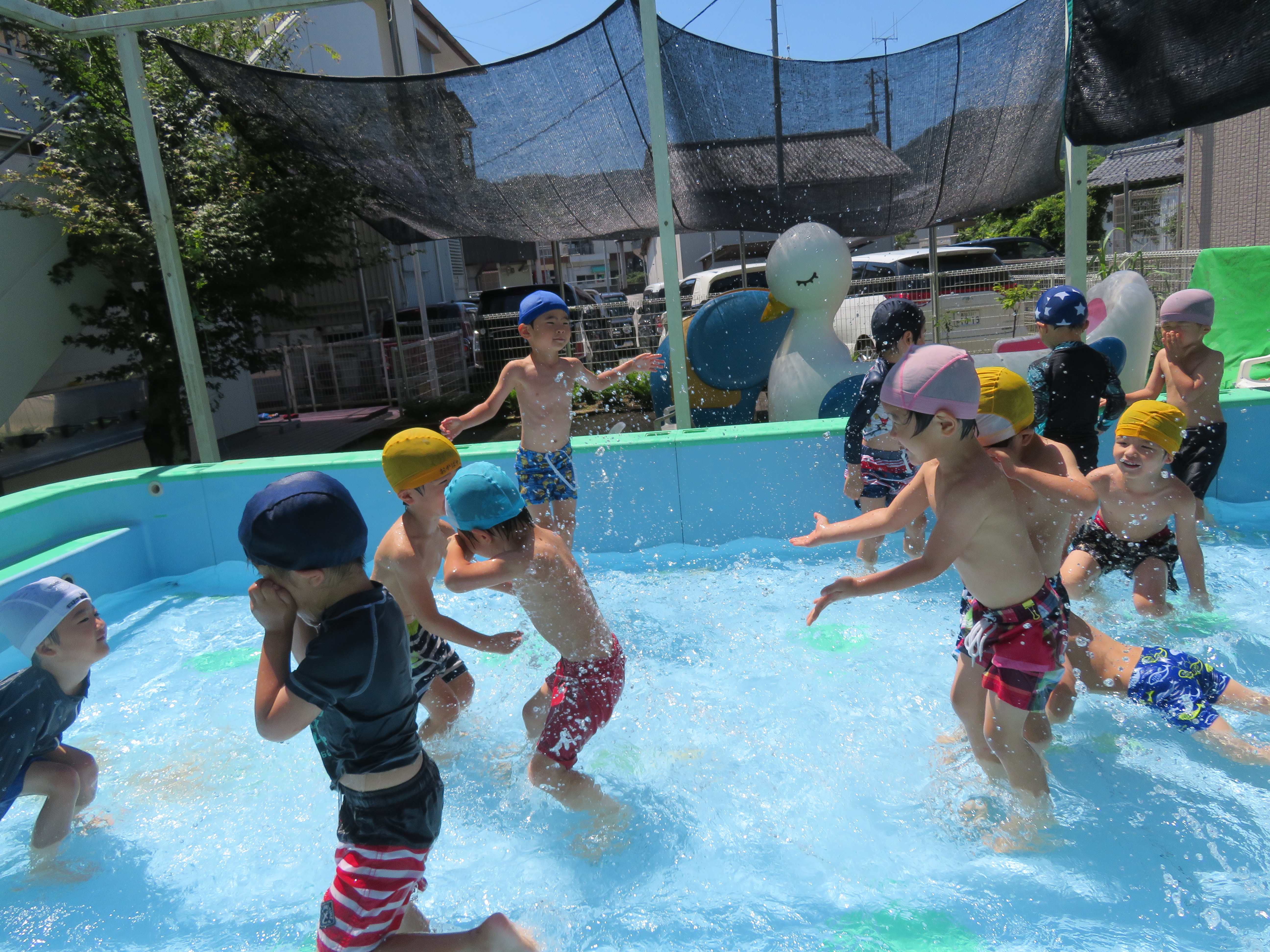 五台山保育園での水泳
